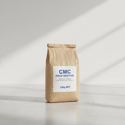 Chất lượng CMC Chất phụ gia thực phẩm Sodium Carboxymethylcellulose có độ ổn định nhiệt tốt, Tổng số đĩa ≤ 500 Cfu/g trong 25 kg Mỗi túi giấy dự thảo nhà máy sản xuất