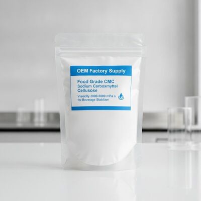 Chất lượng OEM Nhà máy cung cấp cấp chất lượng thực phẩm CMC Natri Carboxymethyl Cellulose độ nhớt 2000-5000 mPa.s cho chất ổn định đồ uống nhà máy